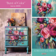 Load image into Gallery viewer, REDESIGN WITH PRIMA
A1 Decoupage Fiber- Burst Of Color - 1 sheet