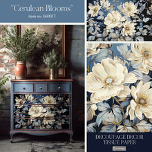 Load image into Gallery viewer, Decoupage Tissue Paper - Cerulean Blooms I - Redesign with Prima
