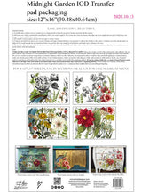 Load image into Gallery viewer, MIDNIGHT GARDEN Transfer Pad by IOD (set of four 12"x16" sheets)