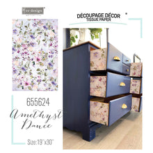 Load image into Gallery viewer, Amethyst Dance - Redesign Decoupage Decor Tissue Paper
