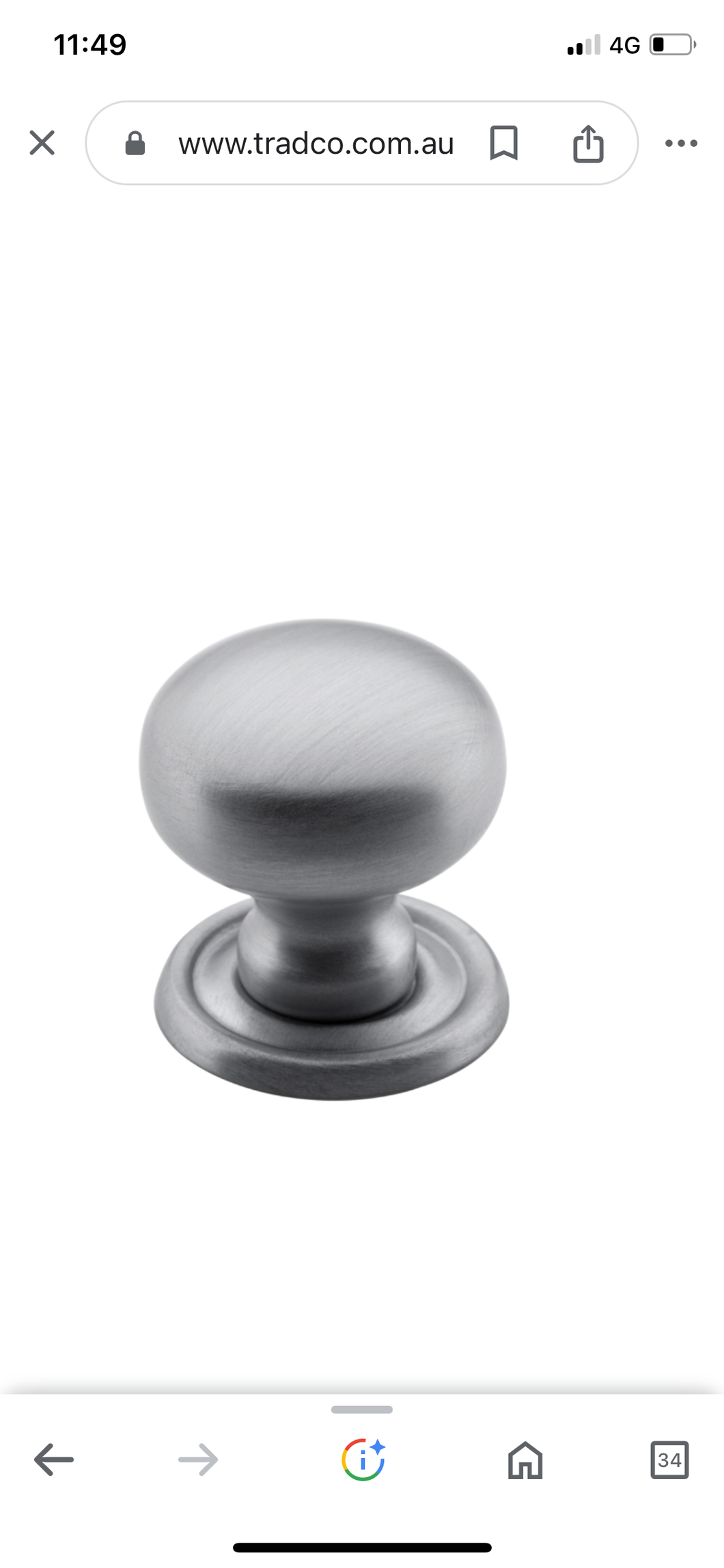 Tradco 3151 Classic Cupboard Knob Satin Chrome 


L