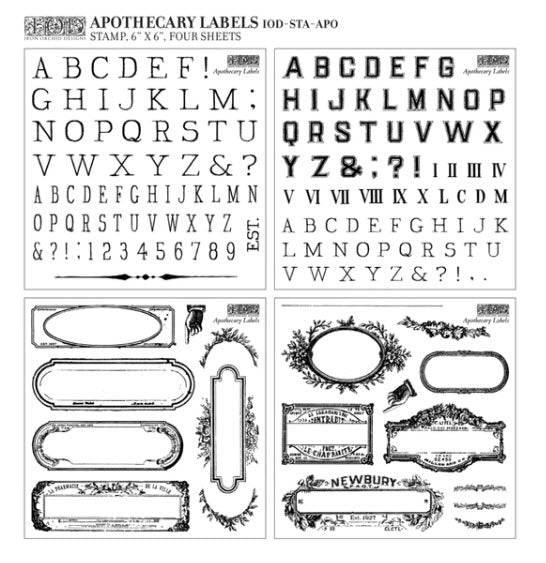 Apothecary Labels 6x6 Decor Stamps