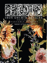 Load image into Gallery viewer, PAINTERLY FLORALS Transfer Pad by IOD (set of eight 12&quot;x16&quot; sheets)

