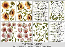 Load image into Gallery viewer, PAINTERLY FLORALS Transfer Pad by IOD (set of eight 12&quot;x16&quot; sheets)
