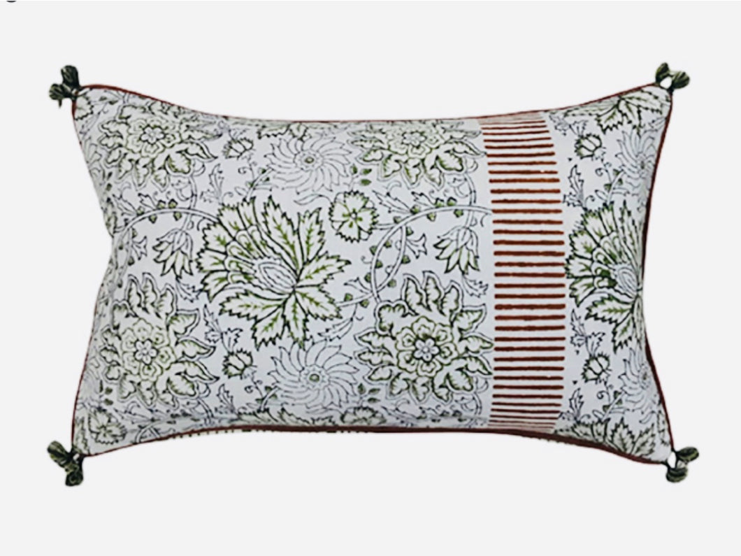 Windsor flower cushion with stripe