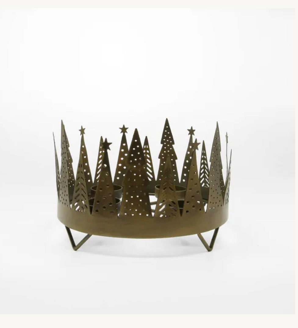 Brass Xmas tealight holder