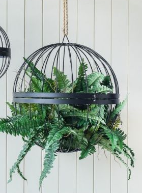 Harper Hanging Candle/Plant Holder Black (L)