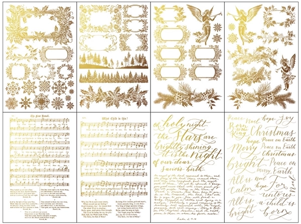 NEW! IOD Gold Gilded Transfer Pad - TINSEL (set of eight 8