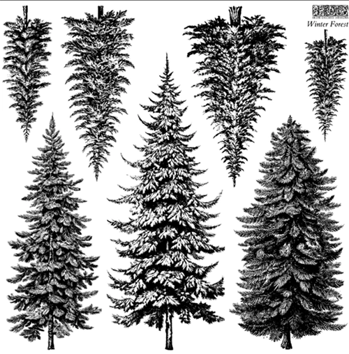 NEW! IOD Stamp - WINTER FOREST (12