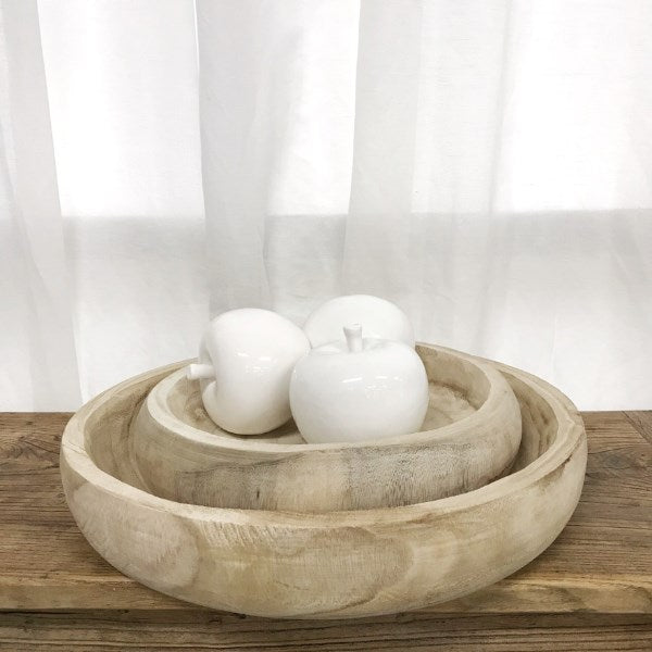 Wooden fruit bowl medium