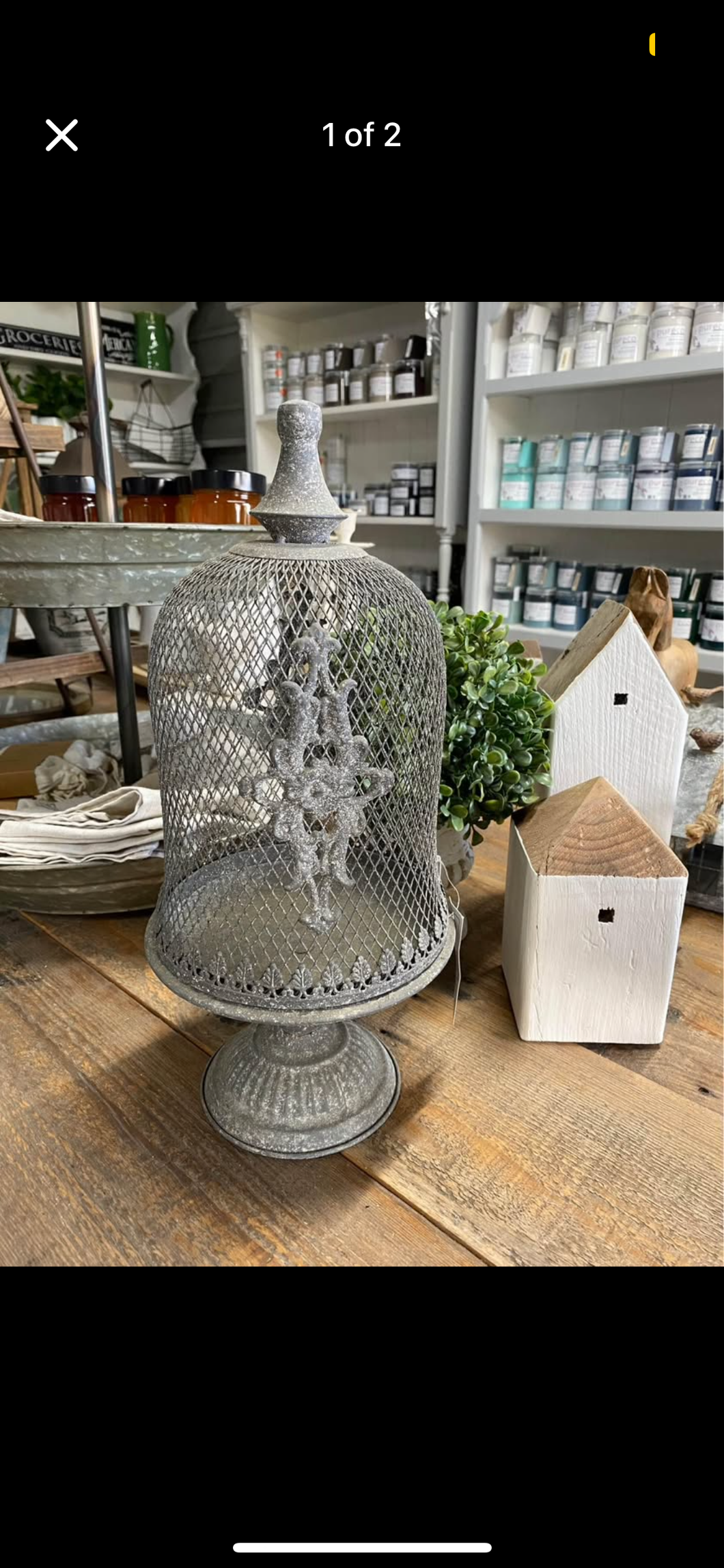 French ornate metal cloche