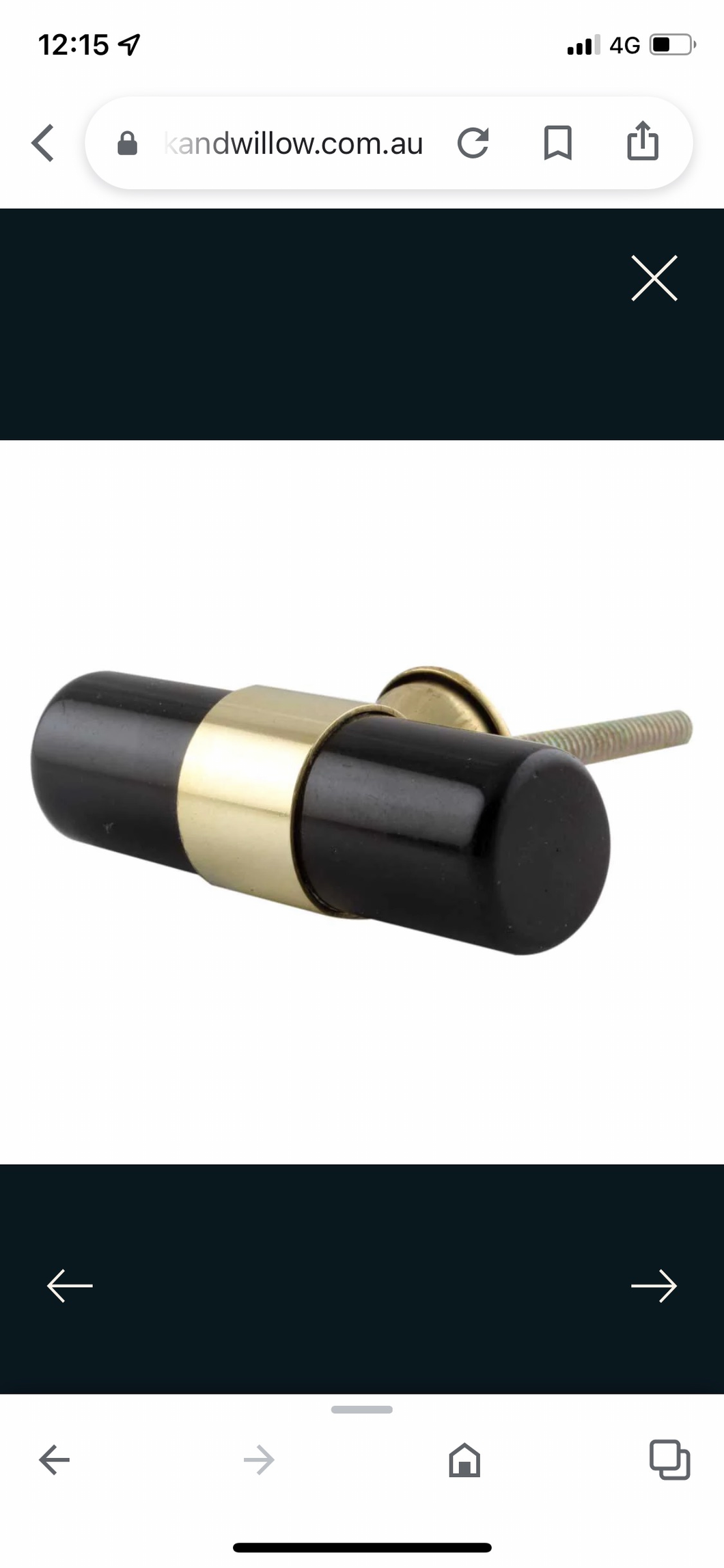 Black resin tube handle
